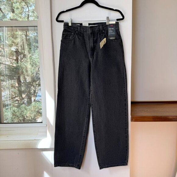 NWT Levi's Baggy Dad Jeans Mid Rise Straight Leg Boot Barn Black 25 x 30 - Picture 5 of 13
